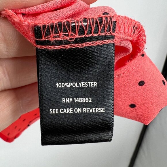 Torrid Top Womens Plus size 2 2X Orange Black Dot Sleeveless Tank Top - Picture 6 of 9